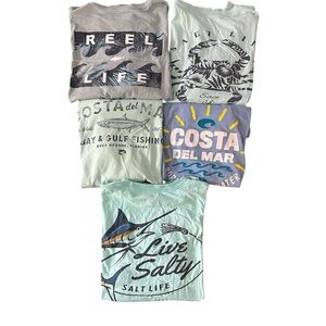 Men’s Salt Life Costa Del Mar Ocean-Themed T-Shirt Lot of 5 Size Medium